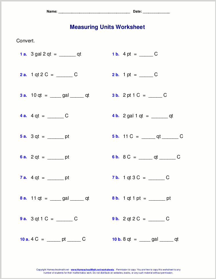 Grade 5 Worksheets