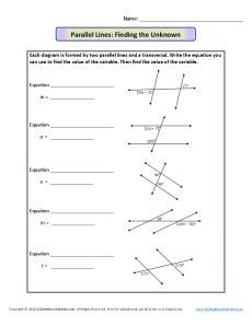 Parallel Lines And Transversals Worksheet