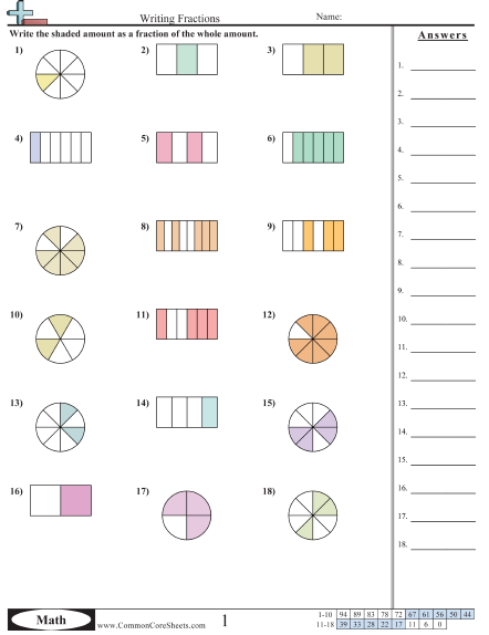 Fractions Worksheets