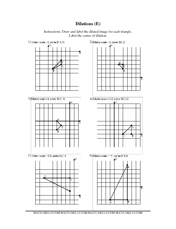 Dilations Worksheet