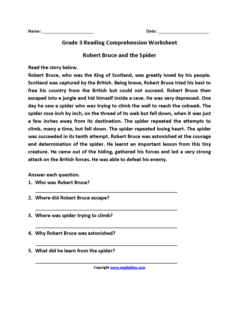 Comprehension For Class 4 Icse