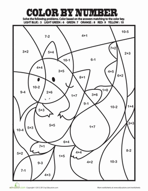 Color By Number Addition Worksheets