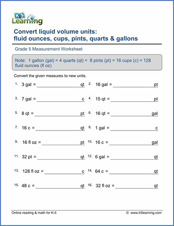 Measurement Worksheets