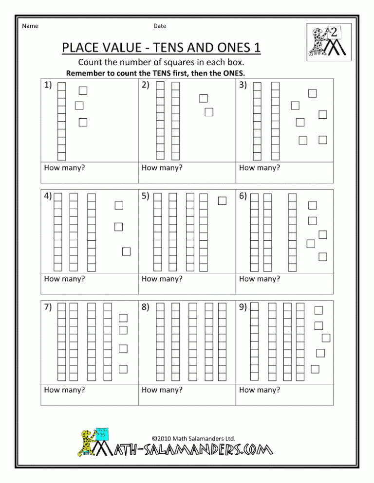 Place Value Worksheets For Grade 1