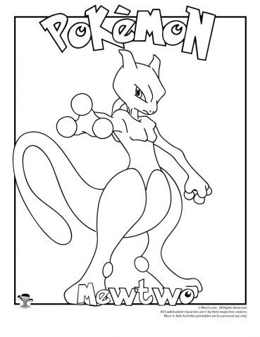 Mewtwo Coloring Page