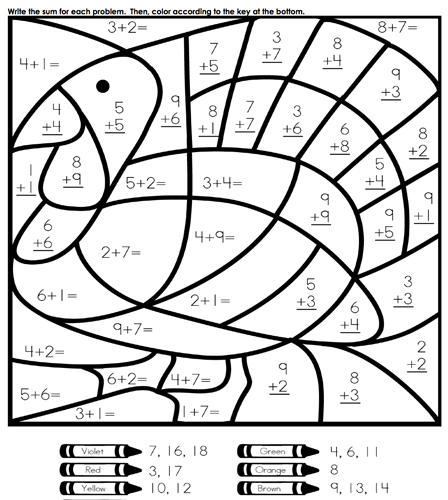 Coloring Math Worksheets