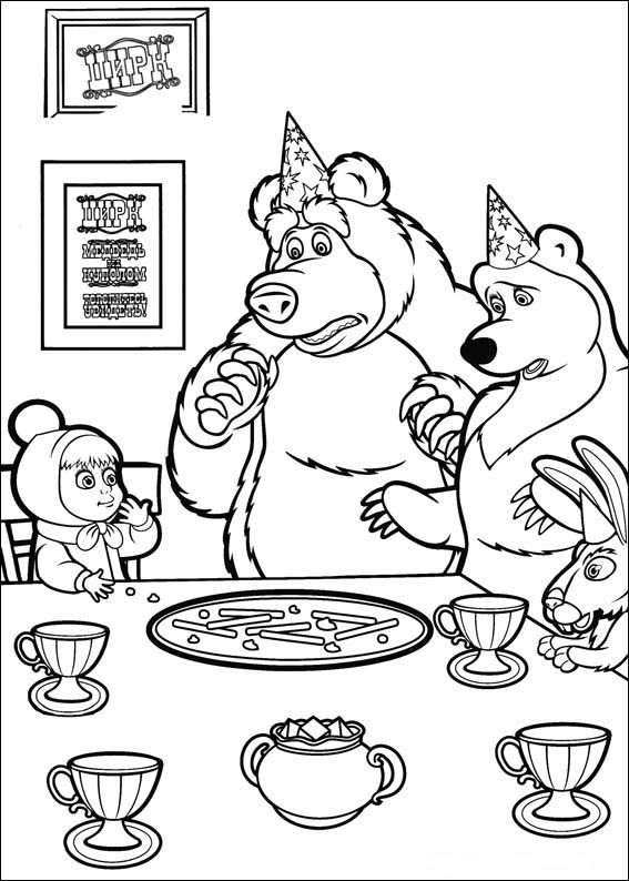 Masha And The Bear Coloring Pages