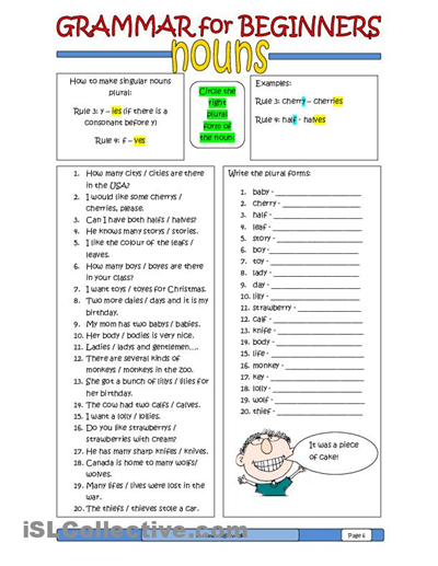 Printable English Worksheets