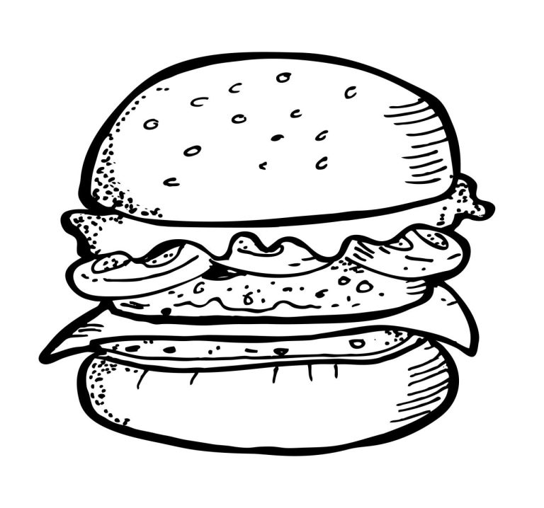 Hamburger Coloring Page