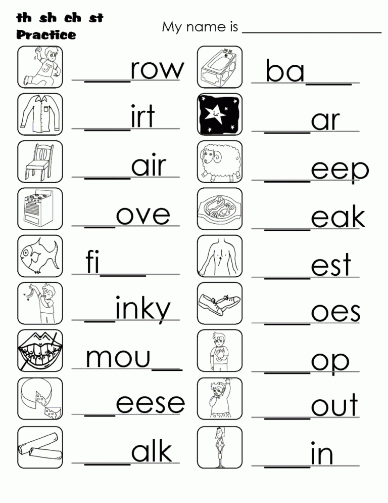 Kindergarten English Worksheets