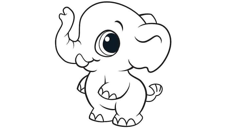 Baby Elephant Coloring Pages