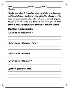 Comprehension Passages For Class 6 In French