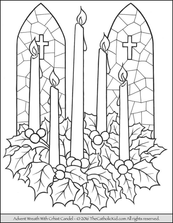 Advent Wreath Coloring Page