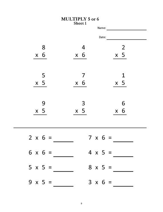 Multiplication Worksheets Pdf