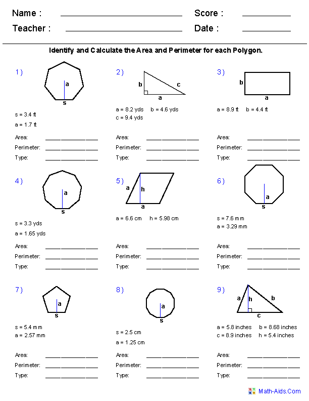 Geometry Worksheets Pdf