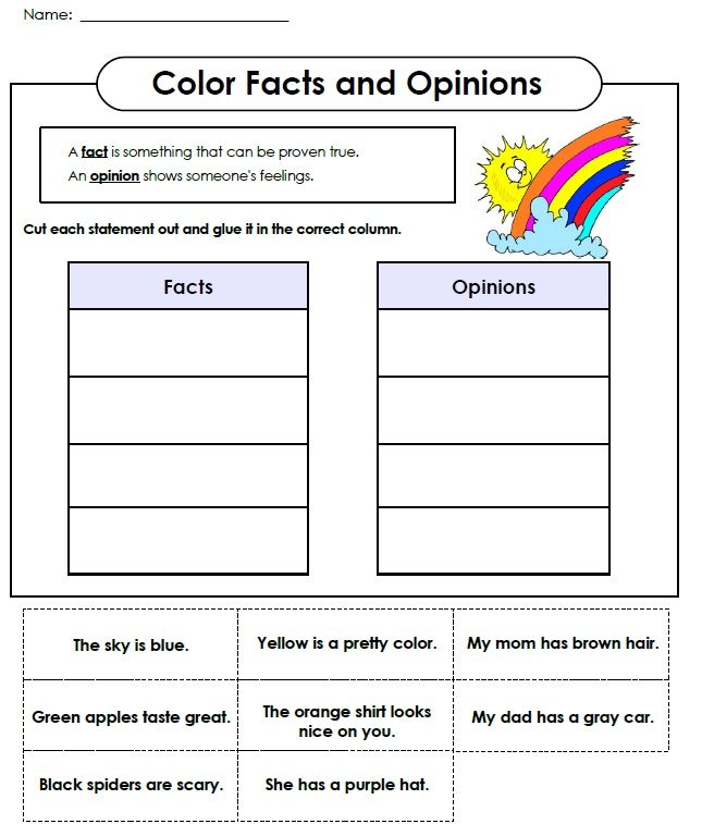 Fact And Opinion Worksheets