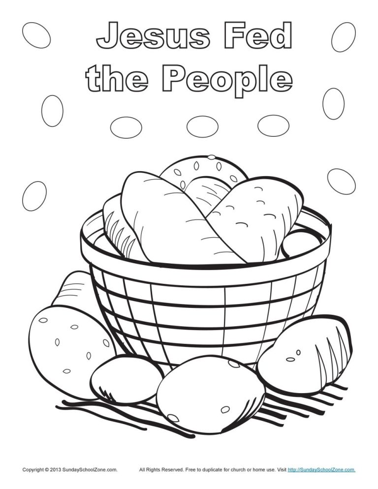 Jesus Feeds 5000 Coloring Page