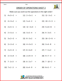 Pemdas Worksheets