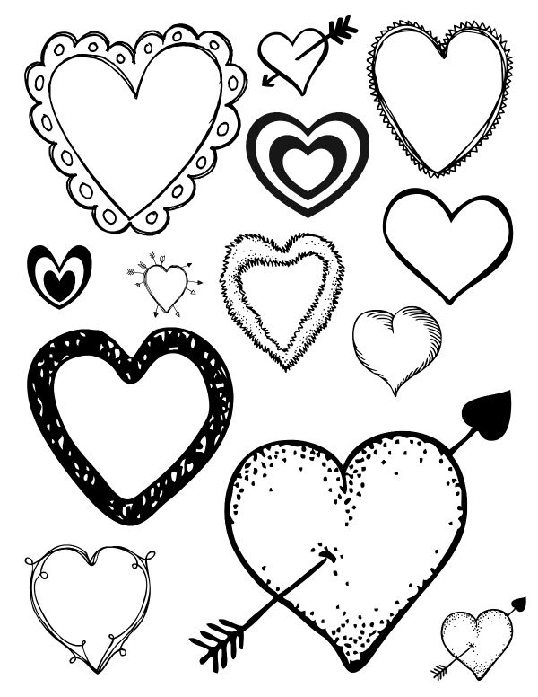 Love Heart Colouring Pages