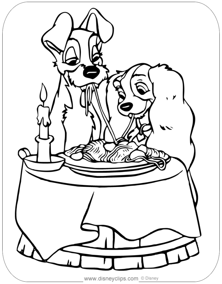 Lady And The Tramp Coloring Pages