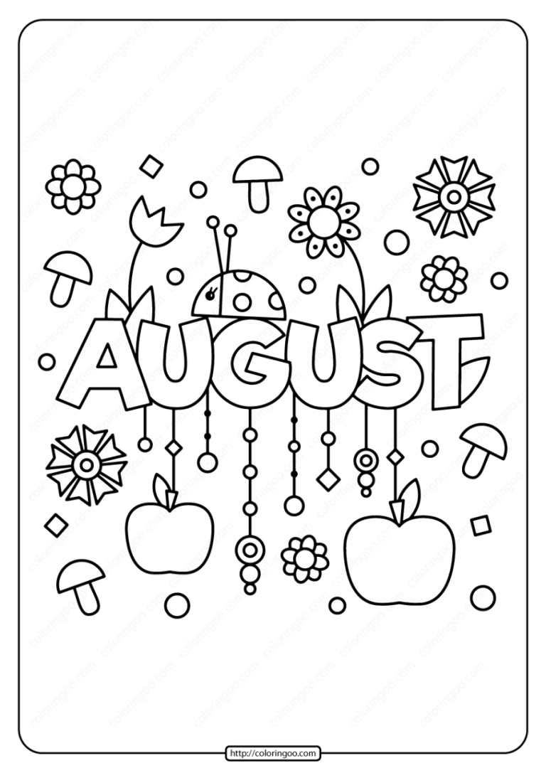 August Coloring Pages