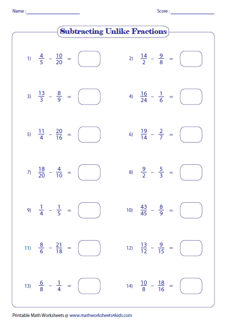 Mathworksheets4kids Fractions