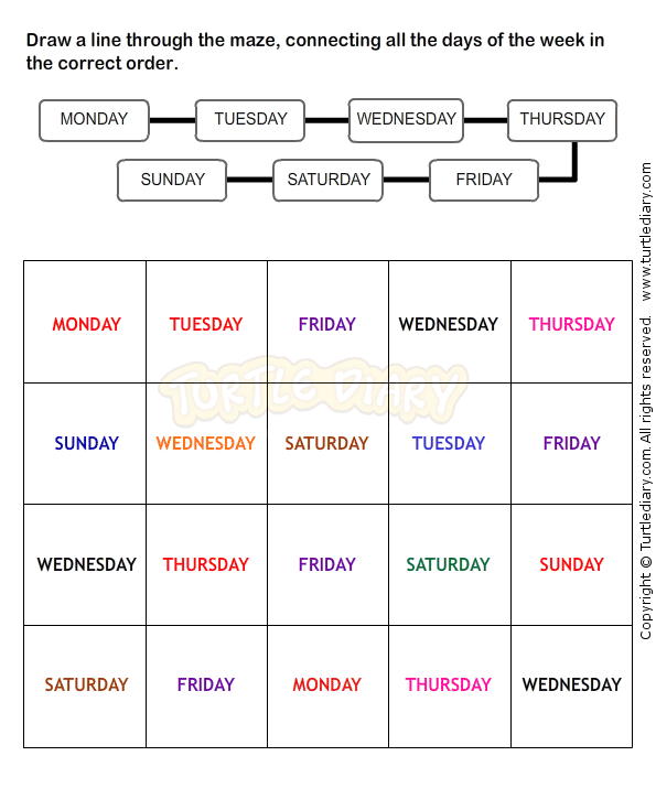 Days Of The Week Worksheet