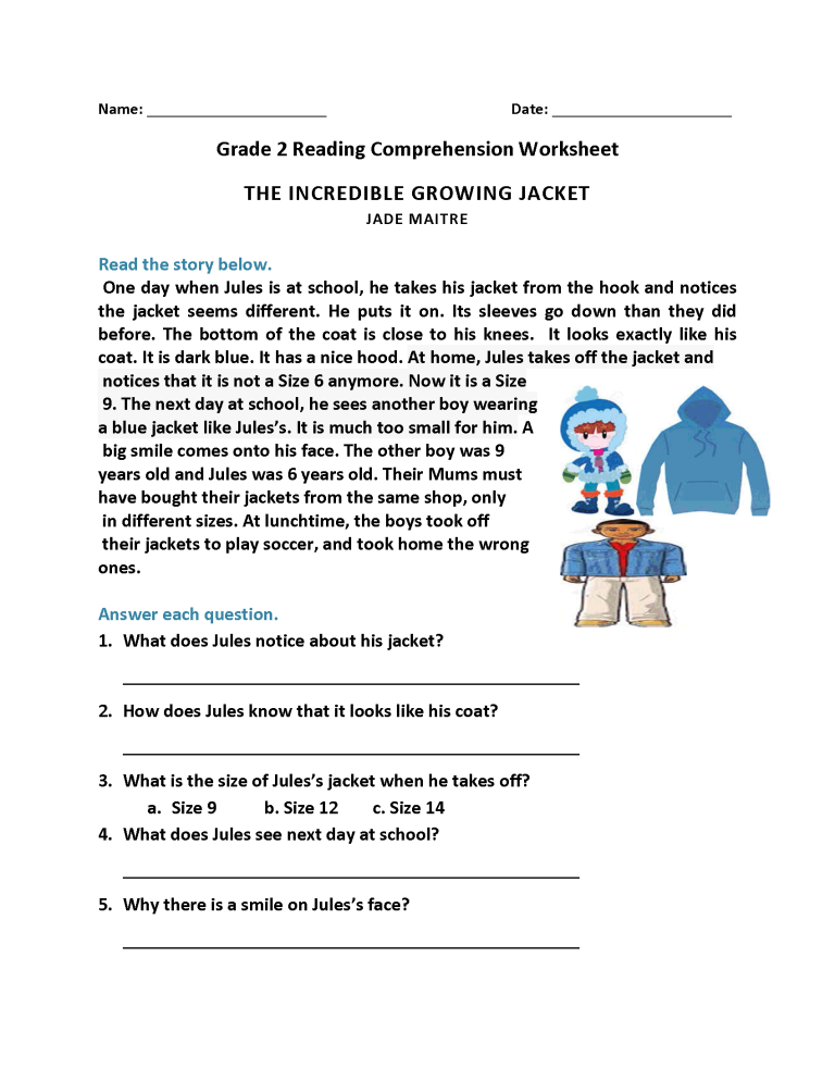 Year 2 English Comprehension Worksheets Pdf