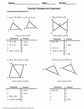 Triangle Congruence Worksheet