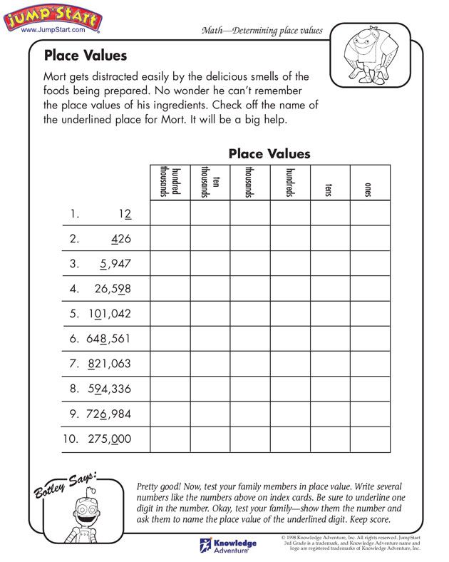 Place Value Worksheets