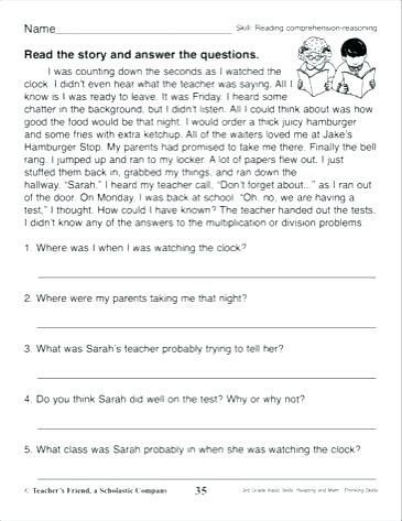 Comprehension For Class 5