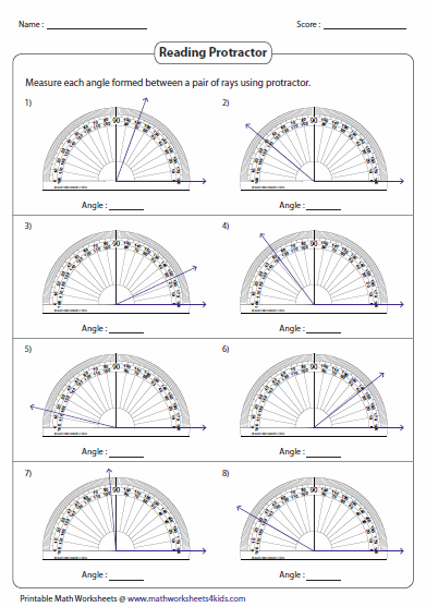 Measuring Angles Worksheet With Protractor Pdf