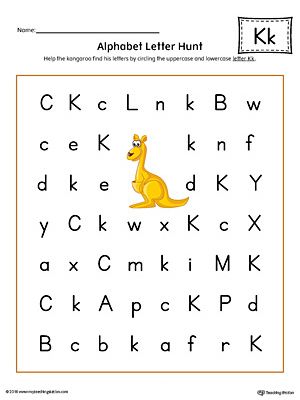 Letter K Worksheets