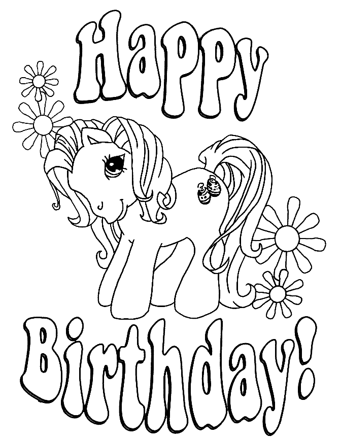 Unicorn Birthday Coloring Pages