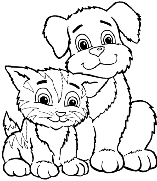 Cat And Dog Coloring Pages