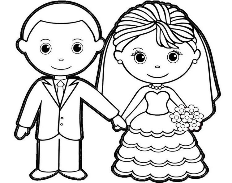 Bride And Groom Coloring Pages