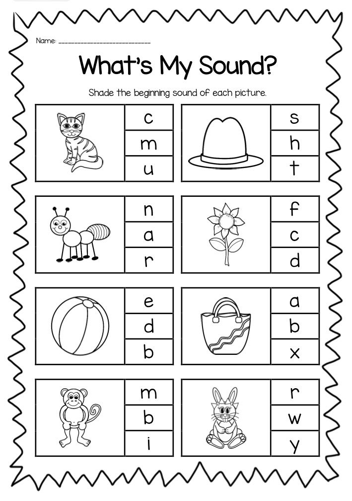 Phonics Worksheets Beginning Sounds