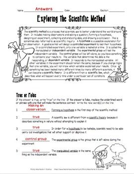 Exploring The Scientific Method Worksheet Pdf Answer Key