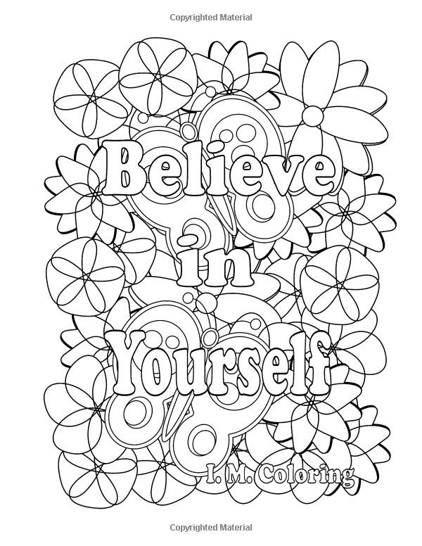 Positive Affirmation Coloring Pages For Kids