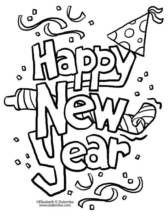 Happy New Year Coloring Page 2021