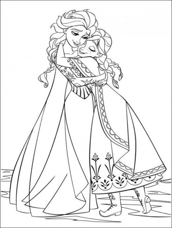 Elsa Anna Coloring Page