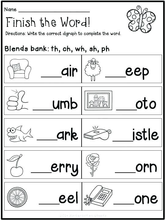 Digraphs Worksheets For Kindergarten Pdf