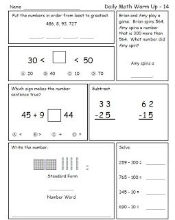 Printable Second Grade Math Review Worksheets