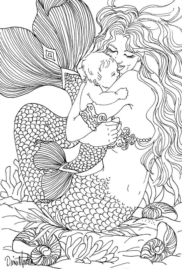 Free Printable Mermaid Coloring Pages For Adults