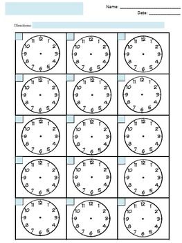 Blank Clock Worksheets