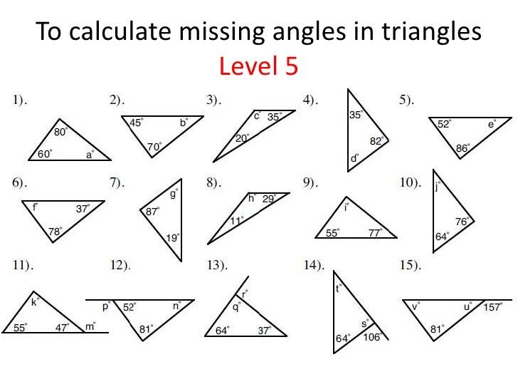 Angles In A Triangle Worksheet