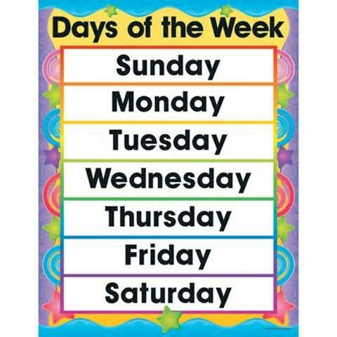 Days Of The Week Printables