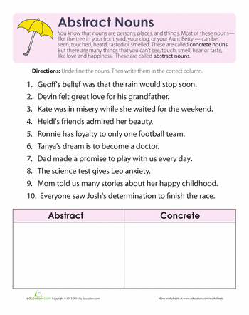 Types Of Nouns Worksheet