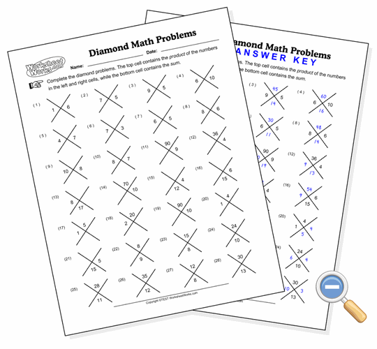 Worksheet Works.com Diamond Math Problems Answers