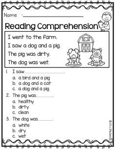 1st Grade Reading Comprehension Worksheets Multiple Choice